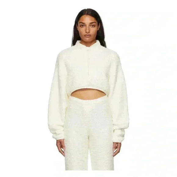 SKIMS cozy knit cropped quarter zip SMALL/MEDIUM - Picture 1 of 7